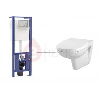 Zestaw podtynkowy LINK SET z miską WC wiszącą Facile, z deską duroplast wolnoopadającą Cersanit K97-267