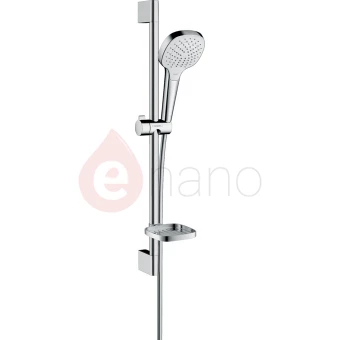 Zestaw prysznicowy na drążku 65 cm z mydelniczką Hansgrohe CROMA SELECT E biały/chrom