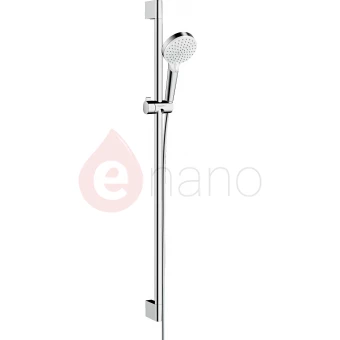 Zestaw prysznicowy na drążku 90 cm Vario EcoSmart Hansgrohe CROMETTA biały/chrom